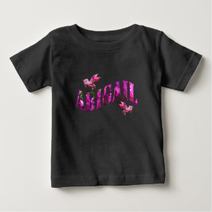 T-shirt Pour Bébé Abigail, prénom féminin issu de fleurs roses, bébé