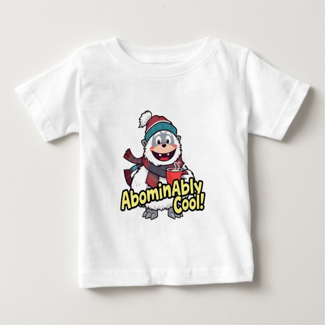 T-shirt Pour Bébé Abominablement Cool Winter Yeti Design (Devant)