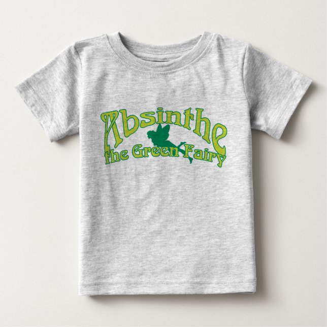 T-shirt Pour Bébé Absinthe Texte La Fée Verte (Devant)