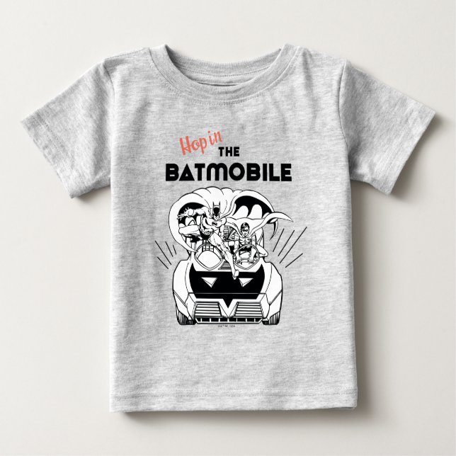 T-shirt Pour Bébé Accéder au Batmobile (Devant)