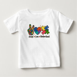T-shirt Pour Bébé Accepter, aimer, comprendre la Sensibilisation sur