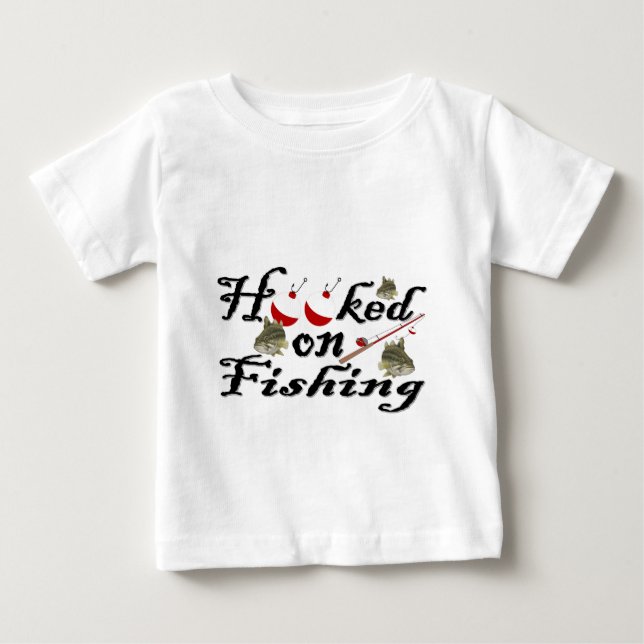 T-shirt Pour Bébé accroché sur la pêche (Devant)