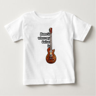 T-shirt Pour Bébé Accueil est où se trouve ma guitare. Guitare vinta