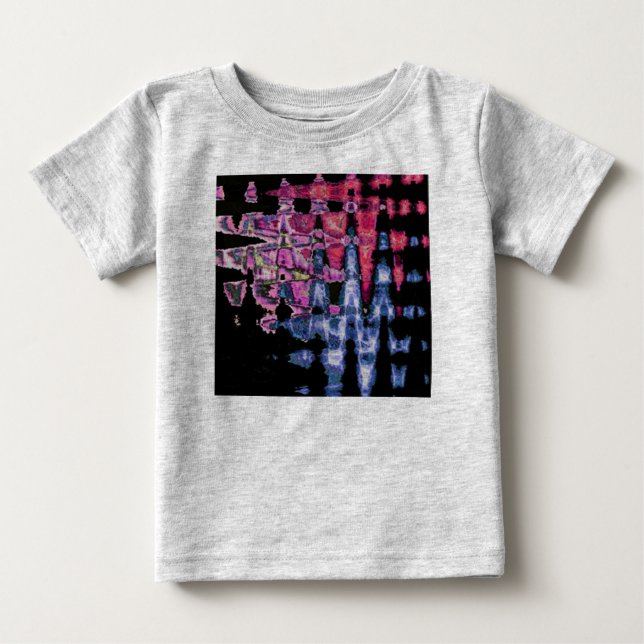T-shirt Pour Bébé Achempong Synthwave Moderne : Abstrait Bleu Rose  (Devant)