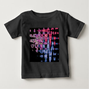 T-shirt Pour Bébé Achempong Synthwave Moderne : Abstrait Bleu Rose 