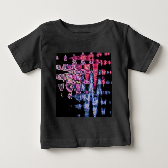 T-shirt Pour Bébé Achempong Synthwave Moderne : Abstrait Bleu Rose  (Devant)