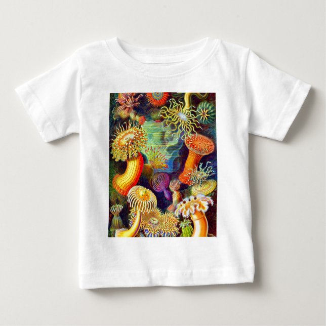T-shirt Pour Bébé Actinies d'Ernst Haeckel (Devant)