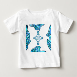 T-shirt Pour Bébé Action Cyan Turquoise Graffiti Abstrait Imprimer
