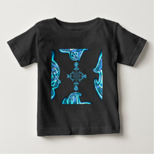 T-shirt Pour Bébé Action Cyan Turquoise Graffiti Abstrait Imprimer