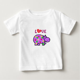 T-shirt Pour Bébé AD- Purple Hippo Love Shirt