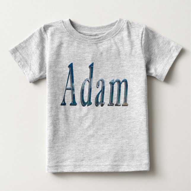 T-shirt Pour Bébé Adam Nom Fabriqué Avec Une Image De Plage (Devant)