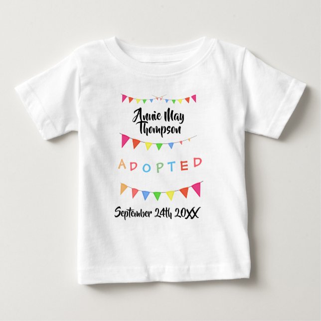 T-shirt Pour Bébé Adopté par Foster Care - Custom Name Shirt (Devant)