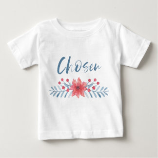 T-shirt Pour Bébé Adoption bleue et rose choisie d'enfants de fleurs