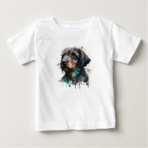 Adorable À poils durs Dachshund Puppy aquarelle Ar