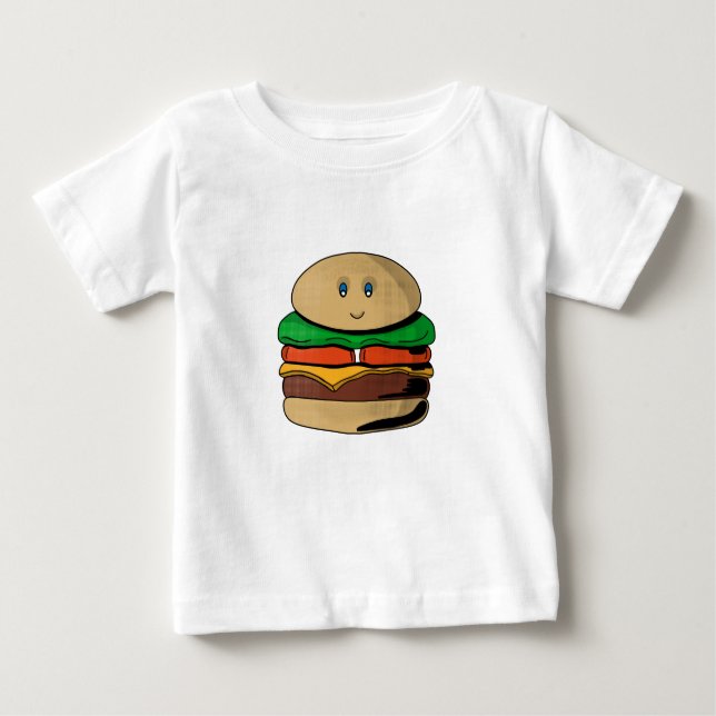 T-shirt Pour Bébé Adorable Burger mignon Hamburger Kawaii (Devant)