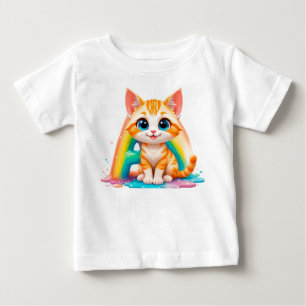 T-shirt Pour Bébé Adorable chaton orange de dessin animé