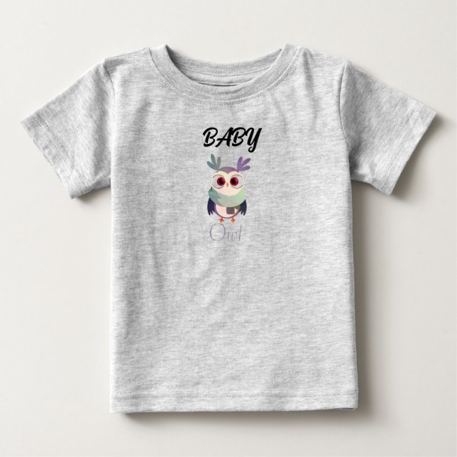 T-shirt Pour Bébé Adorable Chevêche de Bébé Graphic T-shirt noir - m (Devant)