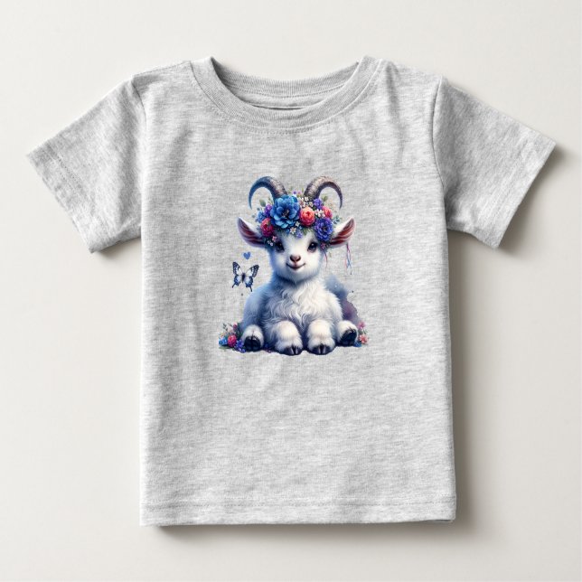 T-shirt Pour Bébé Adorable chèvre bébé Toddler T-shirt (Devant)