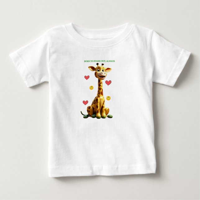 T-shirt Pour Bébé "Adorable Giraffe Baby Tee" (Devant)