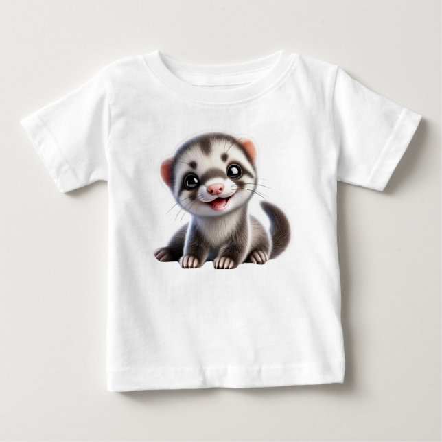 T-shirt Pour Bébé Adorable Hurón Bebé (Devant)
