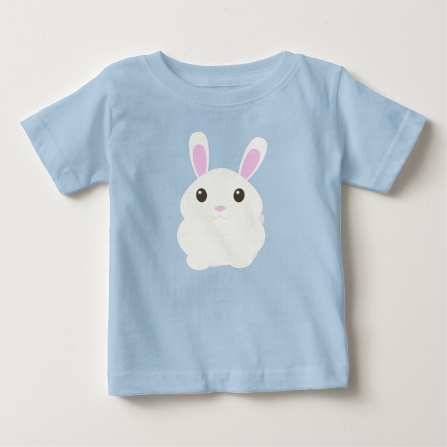 T-shirt Pour Bébé Adorable Lapin Blanc (Devant)