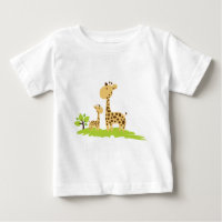 Adorable maman & bébé Giraffe Vert & Jaune