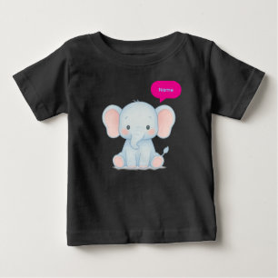 T-shirt Pour Bébé Adorable Pastel Baby Elephant Illustration