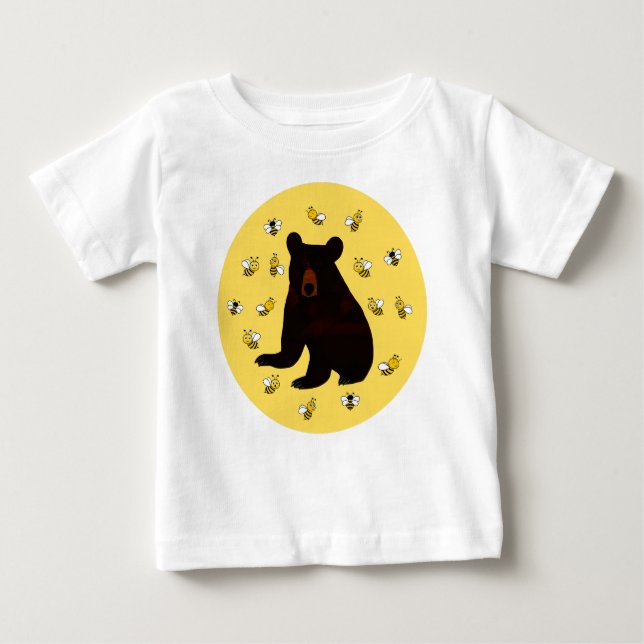 T-shirt Pour Bébé Adorable Petit Miel Ours (Devant)