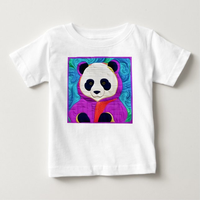 T-shirt Pour Bébé Adorable Petit Panda - Conception Plat (Devant)