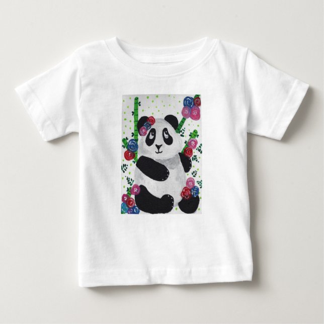 T-shirt Pour Bébé Adorablement doux Ours Panda (Devant)