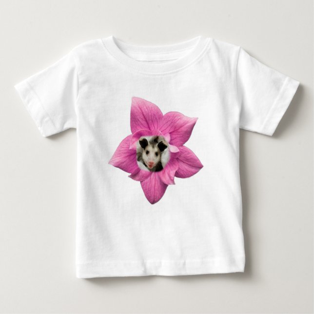 T-shirt Pour Bébé Adorablement mignon bébé souriant bébé Opossum Flo (Devant)