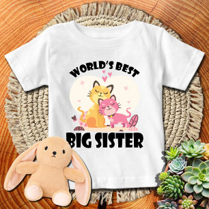 T-shirt Pour Bébé Adorables Chatons 🐱 Meilleure Grande Sœur du Mond