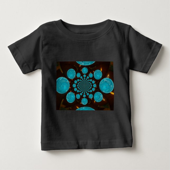 T-shirt Pour Bébé Affichage éclatant des lumières cyanes Kaleidoscop (Devant)
