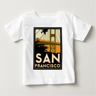 T-shirt Pour Bébé Affiche de voyage d'art déco de San Francisco