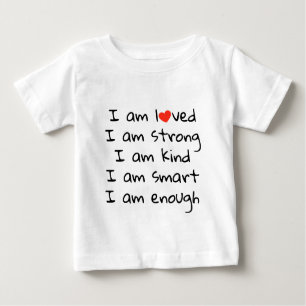 T-shirt Pour Bébé Affirmations Typographie cardiaque Rouge Noir