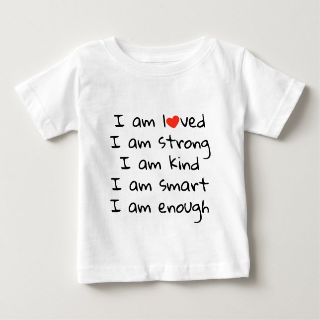 T-shirt Pour Bébé Affirmations Typographie cardiaque Rouge Noir (Devant)