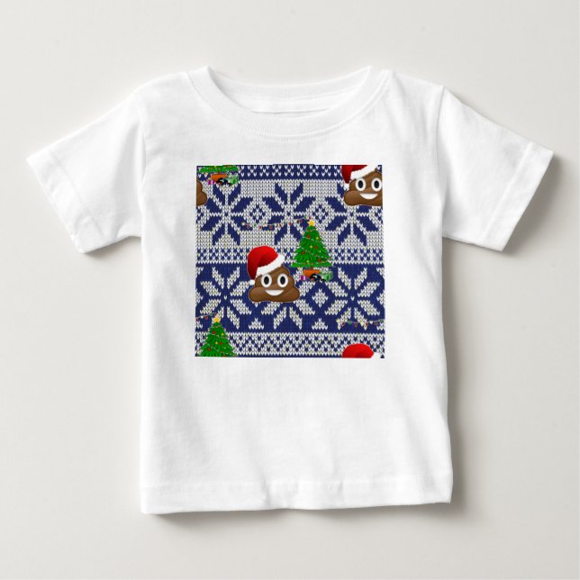 T-shirt Pour Bébé affreux pull-over de Noël émoji (Devant)