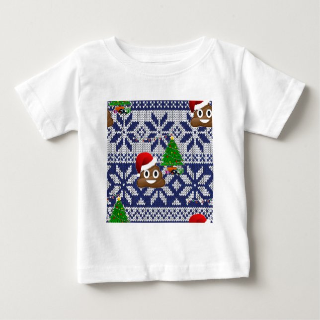 T-shirt Pour Bébé affreux pull-over de Noël émoji (Devant)