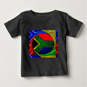 T-shirt Pour Bébé Afrique du Sud Drapeau : Motif dynamique à balayag