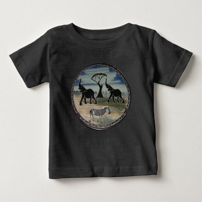 T-shirt Pour Bébé Afrique Kenya Belle faune élégante (Devant)