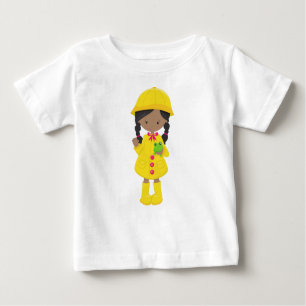 T-shirt Pour Bébé Afro-Américaine, Manteau à la pluie, Pluie, Bottes