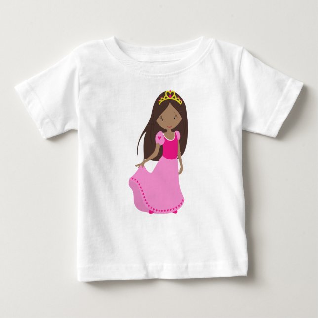 T-shirt Pour Bébé Afro-Américaine Princesse, Reine, Couronne, Ball G (Devant)