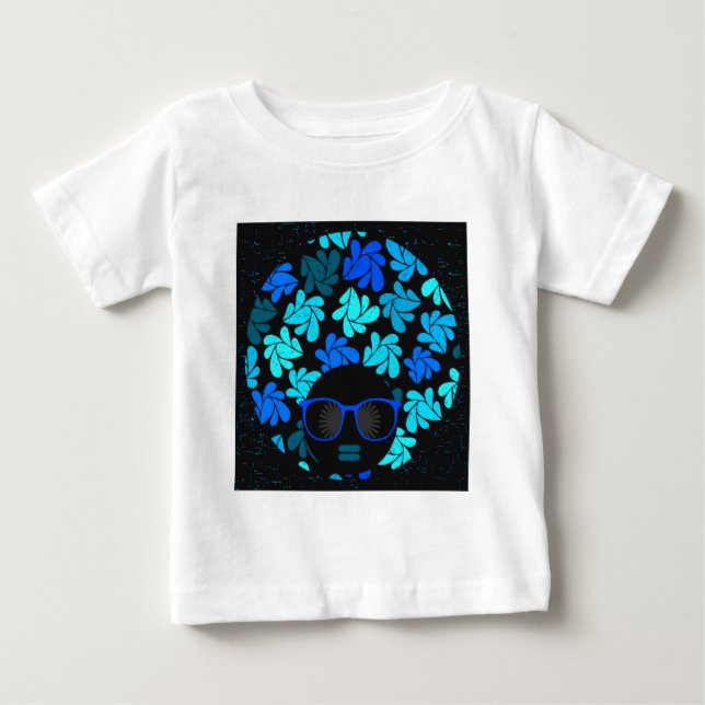 T-shirt Pour Bébé Afro Diva Bleu  (Devant)