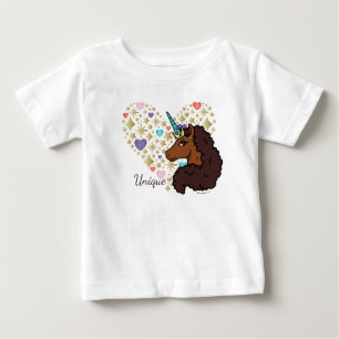 T-shirt Pour Bébé Afro Unicorn   Design cardiaque unique