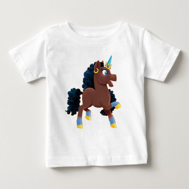 T-shirt Pour Bébé Afro Unicorn | La magie (Devant)
