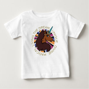 T-shirt Pour Bébé Afro Unicorn Living the Dream Design