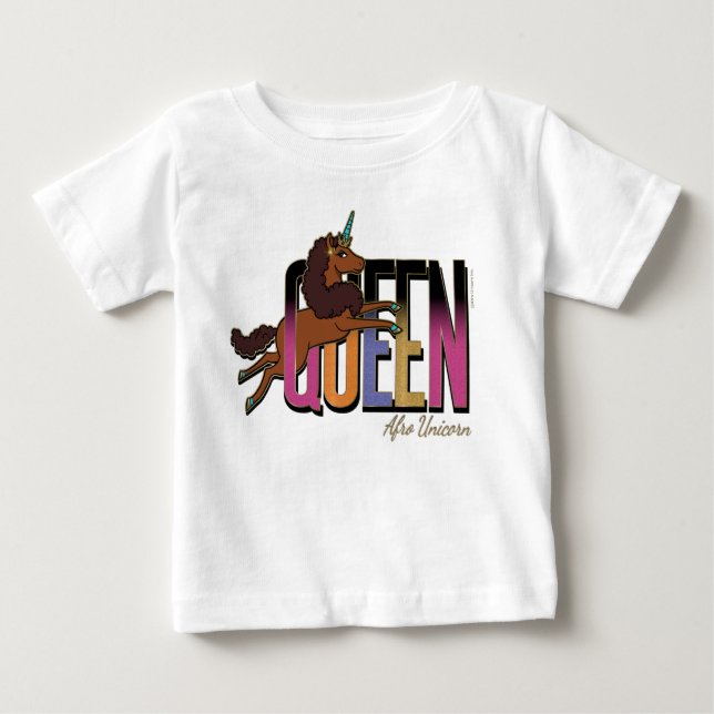 T-shirt Pour Bébé Afro Unicorn Queen Design (Devant)