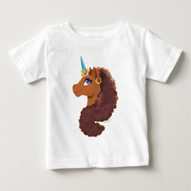 T-shirt Pour Bébé Afro Unicorn | Unique (Devant)