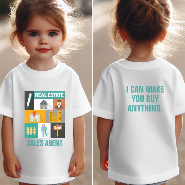 T-shirt Pour Bébé Agent immobilier professionnel enfant personnalisé (Créateur téléchargé)