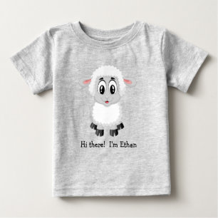 T-shirt Pour Bébé Agneau blanc mignon   T-shirt bébé mouton